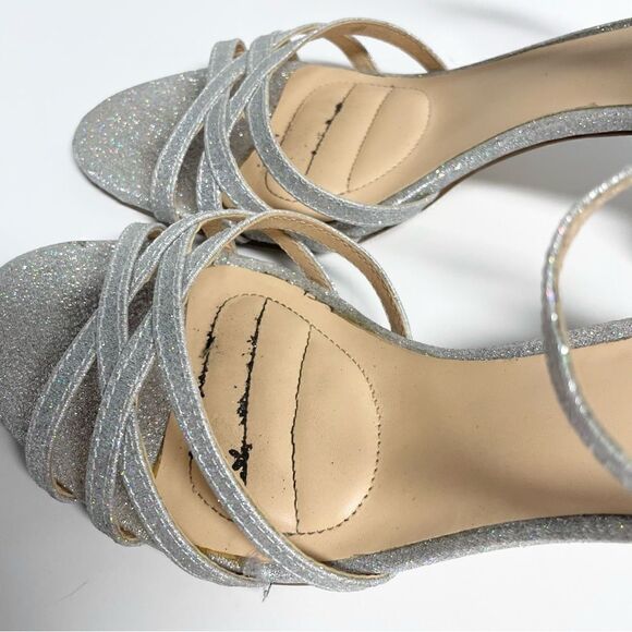 🚨4/$25 Badgley Mischka American Glam Glitter Heeled Strappy Sandals Size 9.5 - Picture 6 of 9